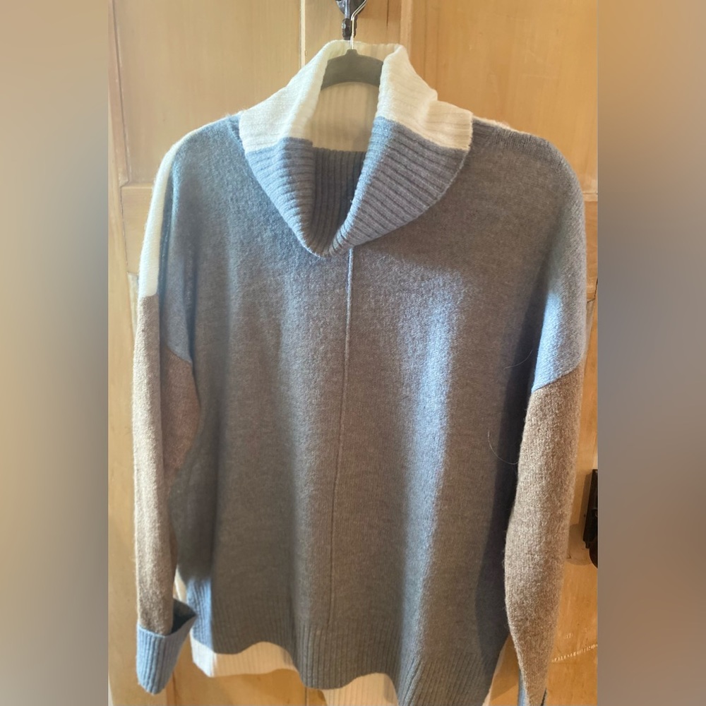 Tribal colour block cowl sweater